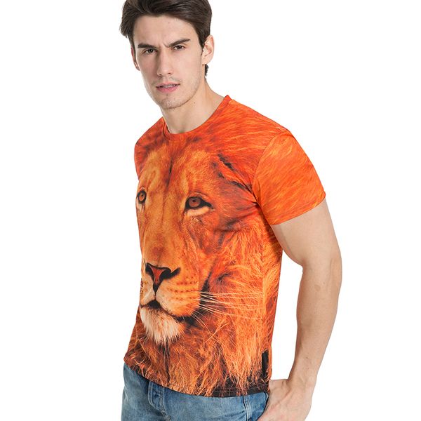 

dressing2020 brand clothing 2017 new fashion men/women harajuku hip hop lion 3d print summer tees t shirt size m-5xl, White;black