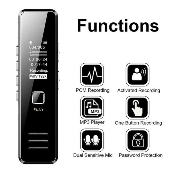 

voice activate mini digital sound audio recorder dictaphone mp3 player music playing professional voice activated car