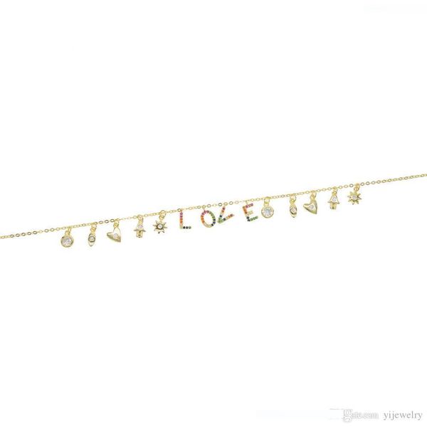 

925 sterling silver lover necklace lucky symbol drop charm rainbow l o v e letter charms personalized valentine's gift