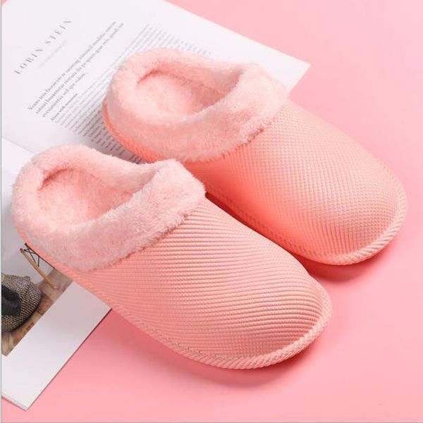 

fashion winter slippers men cotton shoes men plush warm slippers couple candy color bread shoes comfortable indoor floor slipper, Black