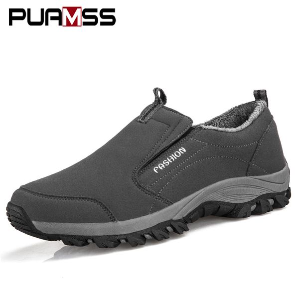 

men's winter warm casual shoes outdoor boots sneaker 2019 new fashion comfortable winter boots warmth loafers shoes men botas t200209, Black