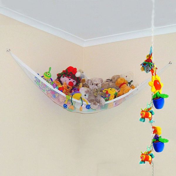 

toy hammock - organize stuffed animals or children's toys with the mesh hammock. looks great with any décor while