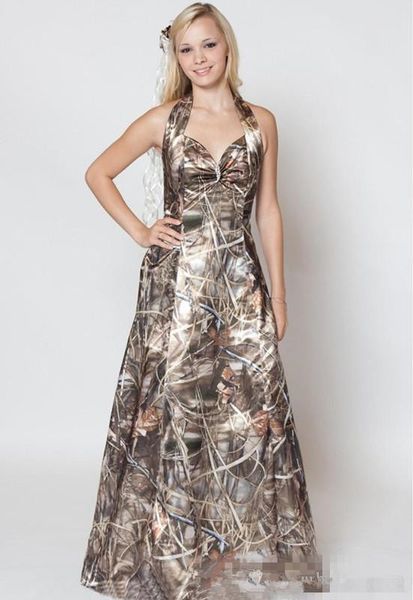 

a-line halter sweetheart neckline camo wedding dresses realtree bridal gowns simple morden camo wedding dresses custom ma, White