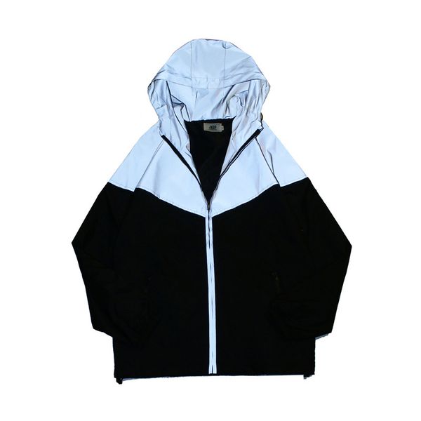 

men trench couple wear reflective patchwork casual double layer windbreaker jacket student couple jacket youth male q, Tan;black