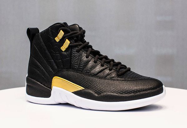 

wmns 12s midnight black mens basketball sneakers shoes black metallic gold white 12 outdoor athletic trainers size 40-47