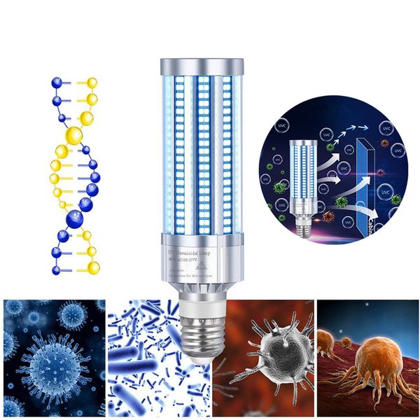 

ultraviolet germicidal light e27 60w ac 110-280v uvc sterilizer germicidal led corn lamp sterilization mites remote control