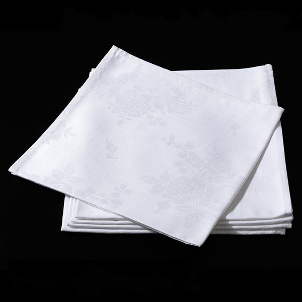 47cmx47cm White Cotton Napkin Cup Cloth Jacquard Napkins Table