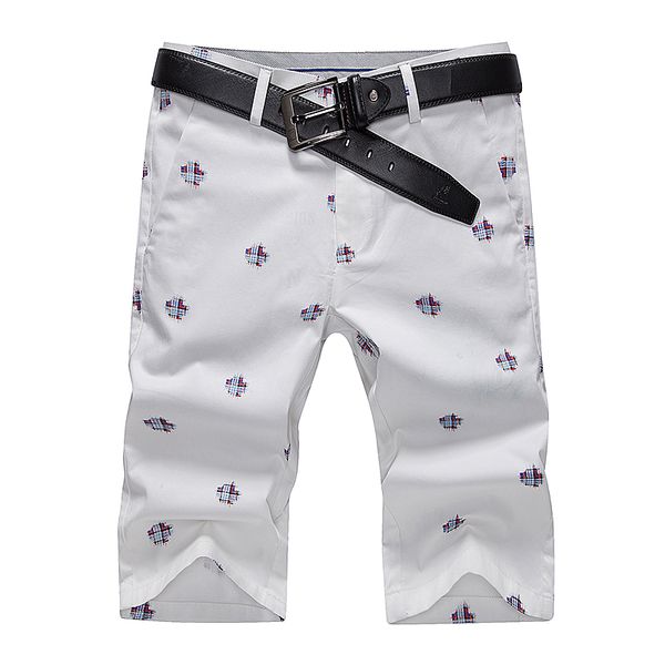 

2019 лето новый стиль мужской случайные хлопка шорты моды плед slim fit короткие штаны марка одежды хаки белый желтый оранжевый, White;black