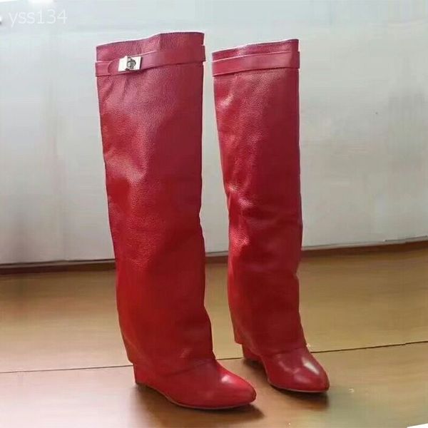 

long boots 100% cowhide high heel boots classic woman high shoes double custom ladies shoes leather fashion bare boots large size 35-42, Black