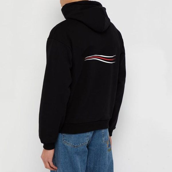 

19fw blcg classic logo wave print hoodies sweatshirt casual hooded pullover fashion spring autumn winter street hip hop hoodies hfymwy269, Black