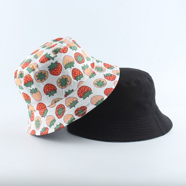 

spring summer women men cotton fishing hat hip hop cap strawberry panama bucket hat sun flat fisherman hats caps gift