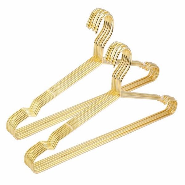 Hangerlink 45 cm goldfarbene stabile Metalldraht-Kleiderbügel, Kleiderbügel, Standard-Anzugsbügel (20 Stück/Menge)