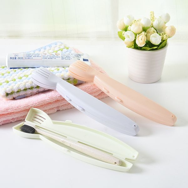 

portable travel toothbrush storage box plastic dustproof tooth brush tube cover case for bathroom