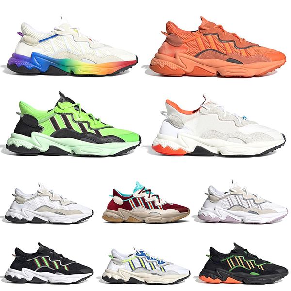 

2020 pride reflective ozweego for men women designer casual shoes neon green solar yellow chaussures sports sneaker size 5-11