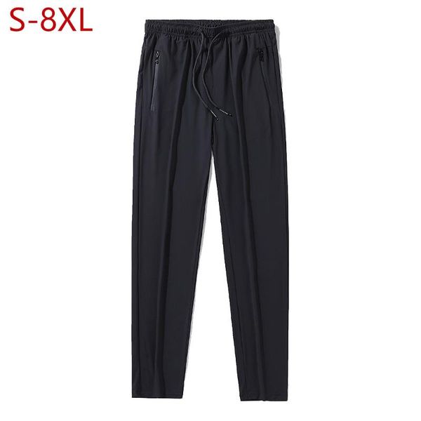 

men's pants plus big size 8xl joggers men casual elastic waist sweatpants lightweight tracksuit drawstring comfortable trouser for, Black