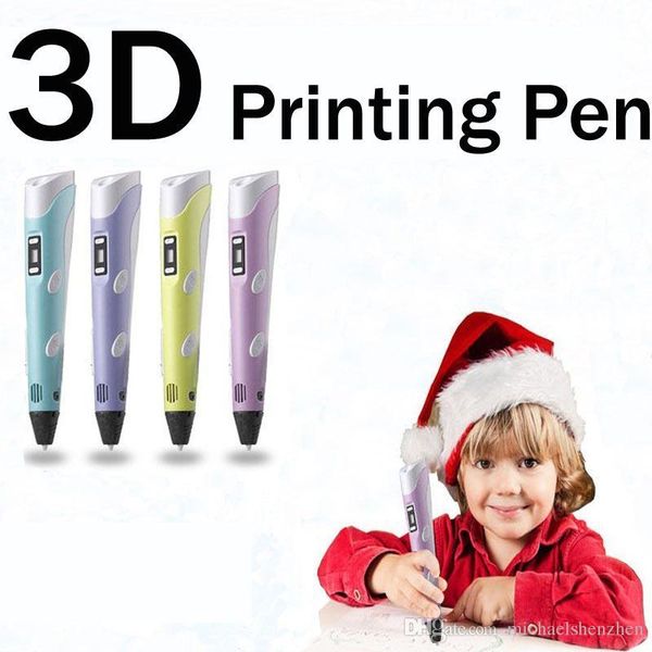 

второе поколение 3d печать ручка diy 3d ручка abs / pla нити искусства 3d рисунок ручка творческий подарок для детей дизайн живопись рисунок