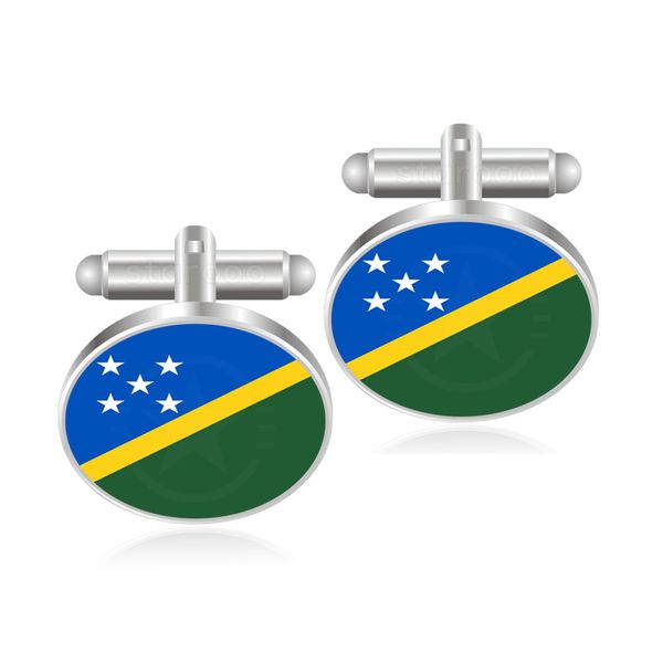 

solomon islands flag cufflinks world country flag and area cufflinks, Silver;golden