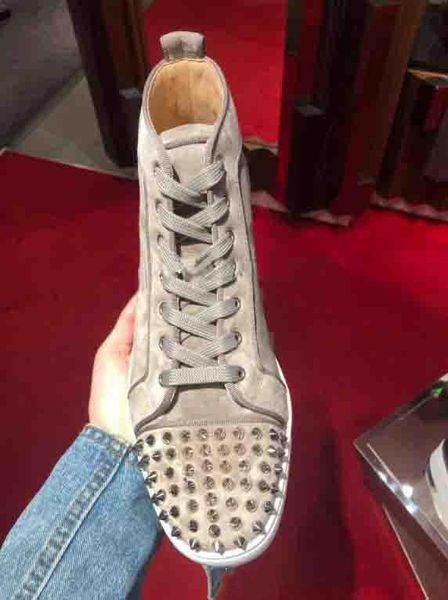 

красные нижние мужчины свободного покроя кроссовки младших шпильки тони плоским шипы мужская плоские ботинки конька кожи шипы заклепки orlat, Black