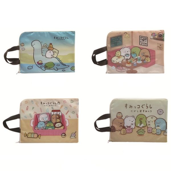 

cartoon sumikko gurashi b4 file holder student l type zipper portable document bag cute test paper bags stationery school supply