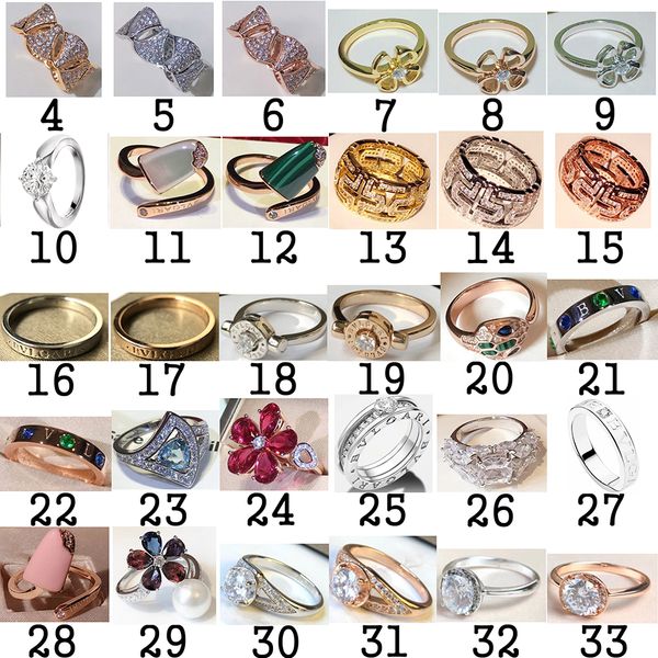 

2021 100% 925 sterling silver classic letters petals female charm fashion opening ring engagement ring size 6 to 10