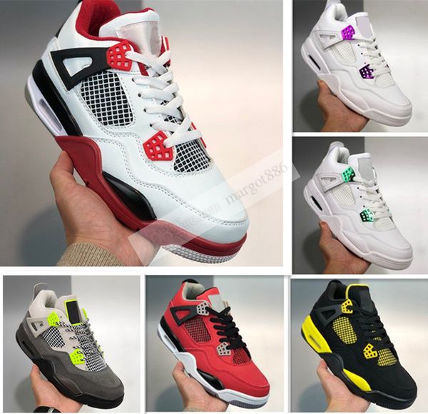 

wholesale bred 4 4s what the cactus jack laser wings mens basketball shoes denim blue pale citron men sports trainers sneakers 36-47