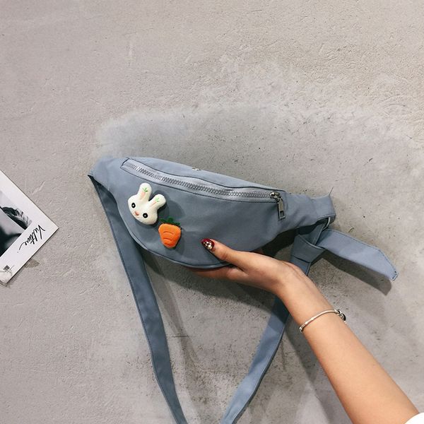 

cute canvas chest bag girl loving animal shoulder small chest bag female 2020 new simple girl cute messenger