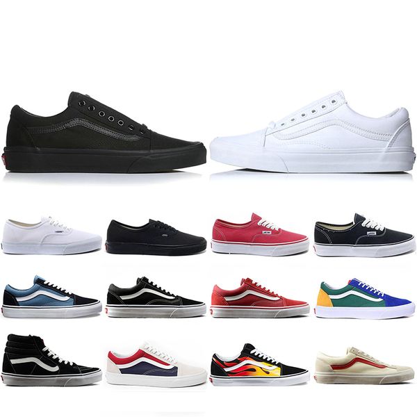 

r new van off the wall old skool fear of god for men women canvas sneakers yacht club marshmallow fashion skate casual shoes, White;red