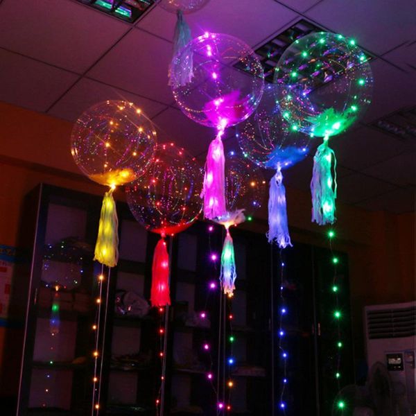 

18inch clear latex balloons with 30 led lights transparent led bobo balloons wedding balloons birthday party decoration