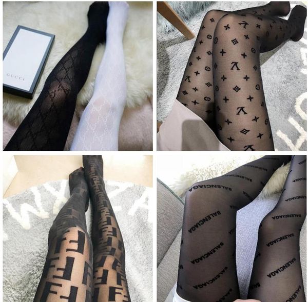 

European brand black lace hollow out pantyho e me h tight ho iery european and american g f letter long legging ock
