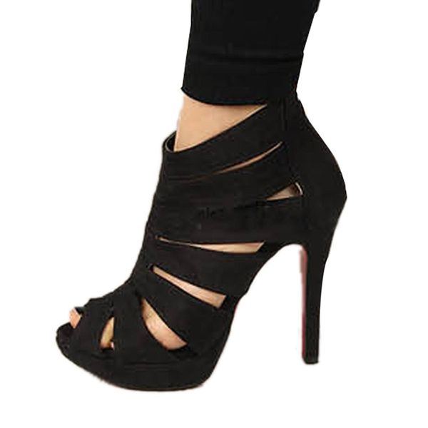 

women high heel strap sandal ankle open toe platform pump shoes black size 40