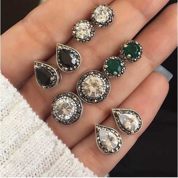 

fund earring 5 yes suit ear nail dazzling blue white black crystal posimi second wind earrings, Golden