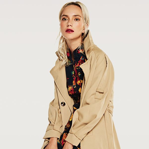 

autumn women long windbreaker slim turn-down collar full coat double breasted sashes polyester casual fashion personality solid, Tan;black