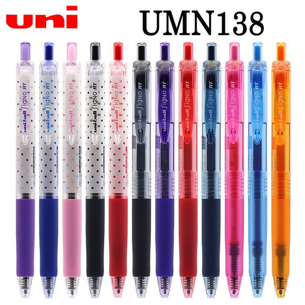 

1pc uni press style gel pen uni-ball signo rt umn-138 ultra fine 0.38mm automatic/retractable color pen black/blue/red/navy blue