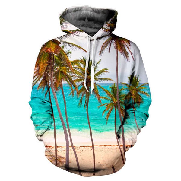 

Euro Size Autumn and Winter Mens 2019 Luxury Designer Casual Hipsters Men Hoodies Tropical Style Pattern Printing Long Sleeve Hoodies