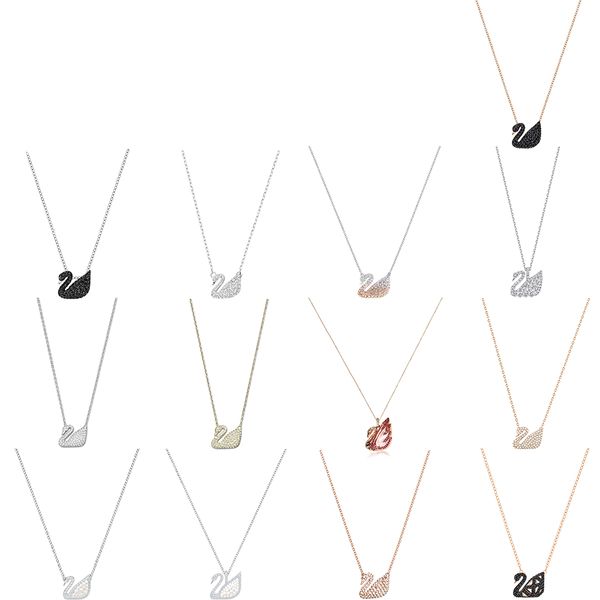 

fahmi swa elegant rose gold swan necklace black swan women necklace wedding party gift factory wholesale ing, Silver