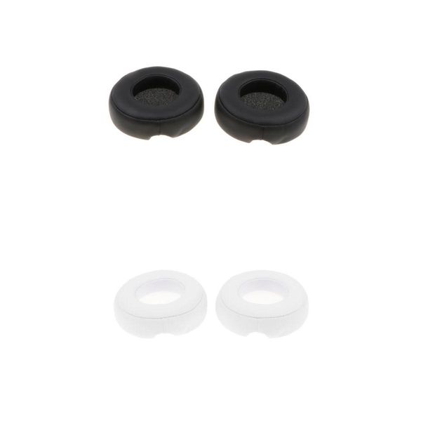 

2 pairs leather replacement ear pad cushion cover for beats black and white