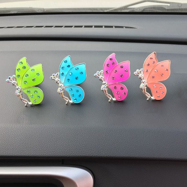 

quality alloy butterfly air freshener in the car vent clip car aroma outlet perfume auto interior decor freshener