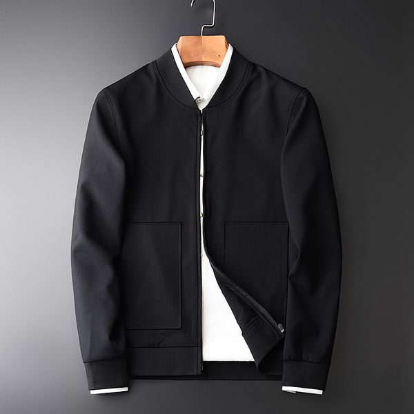 

minglu new arrival spring baseball uniform single-deck men's jackets hight qulity fashion thin casual slim fit black jcaket 4xl, Black;brown