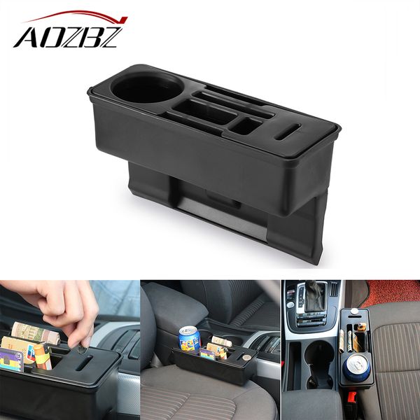 

car seat crevice storage organizer auto console side pocket seat gap pocket organizer coin box water cup holder