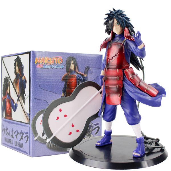 

2019 new pvc naruto shippuden uchiha madara action figure toys cool weapon flame fan collectible model dolls t200603