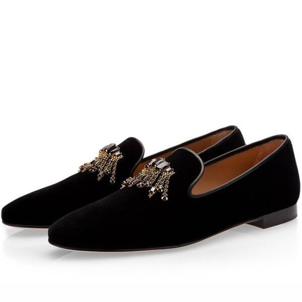 

brand beertola fabric and genuine leather men's dress shoes slip on flats shoes men outside party masculine mixed color, Black