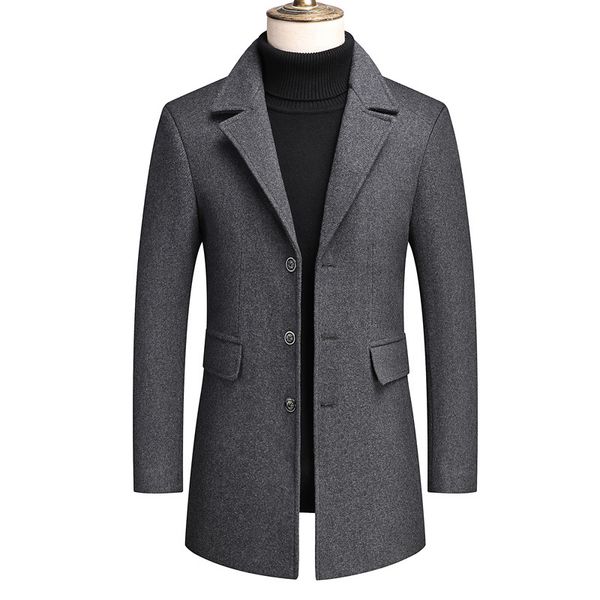 

2020 winter new casual long mens coat, Black