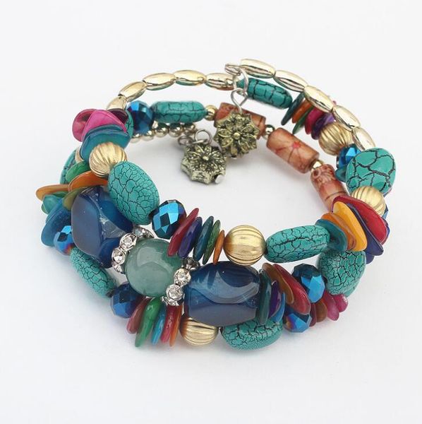 

poem snow flower fringed multi-layer bead bracelet handmade decoration, Black