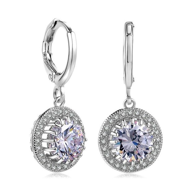 

fashion sterling 925 silver earrings for women 14k gold zircon diamond earring emerald gemstone drop earrings wedding jewelry, Golden;silver