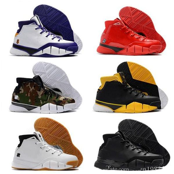 

kobe 1 protro zk1 basketball shoes for men black gold red thomas camouflage green gum kb 1s sports trainers sneakers size 40-46