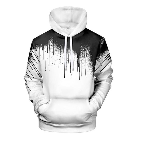

patchwork hoodies men gradient hip hop color pullover long sleeve hooded sweatshirt blouse streetwear hoodie ink, Black