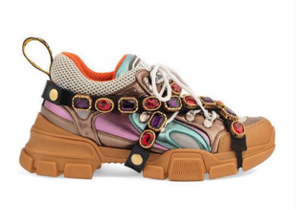 

2019 flashtrek sneaker with removable crystals oversize design outdoor hiking sneaker boots mens shoes leather sneakers platform cu04, Black