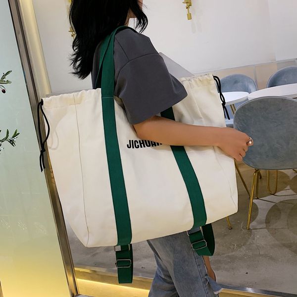 

canvas handbags new 2019 summer fashion japanese wild casual large capacity shoulder portable bag
