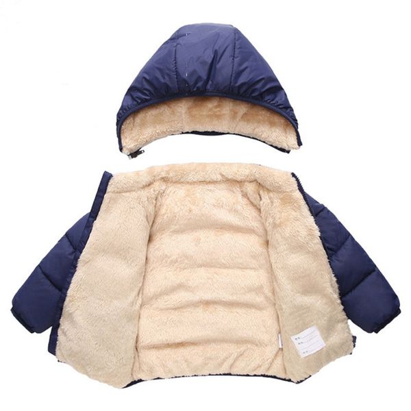

children outerwear coat winter baby boys girls jackets coat infant warm baby parkas thick kids hooded clothes, Blue;gray