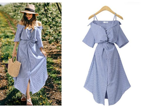 

women's clothing street style dresses 2019 summer plus size woman striped blouse deep v-neck vintage elegant dresses office work dress, Black;pink